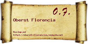 Oberst Florencia névjegykártya